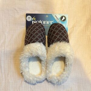 NWT isotoner Woman's Diamond Sweater Knit Clog Slippers | Size SM 6.5-7